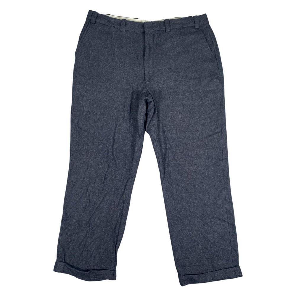 Orvis Wool Dress Pants Mens‎ 38 Charcoal Gray Cuffed Flat Front Made in USA